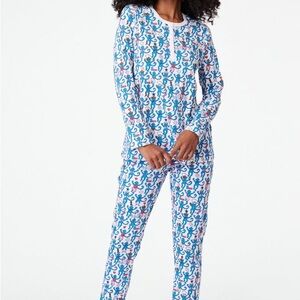 SUPER RARE Roller Rabbit Blue and White Pajama Set